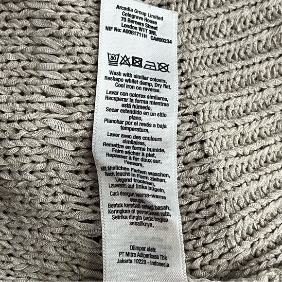 𝅺Wallis UK  boatneck sweater jumper cap sleeves ribbed cream Size 12-14 - Picture 9 of 13